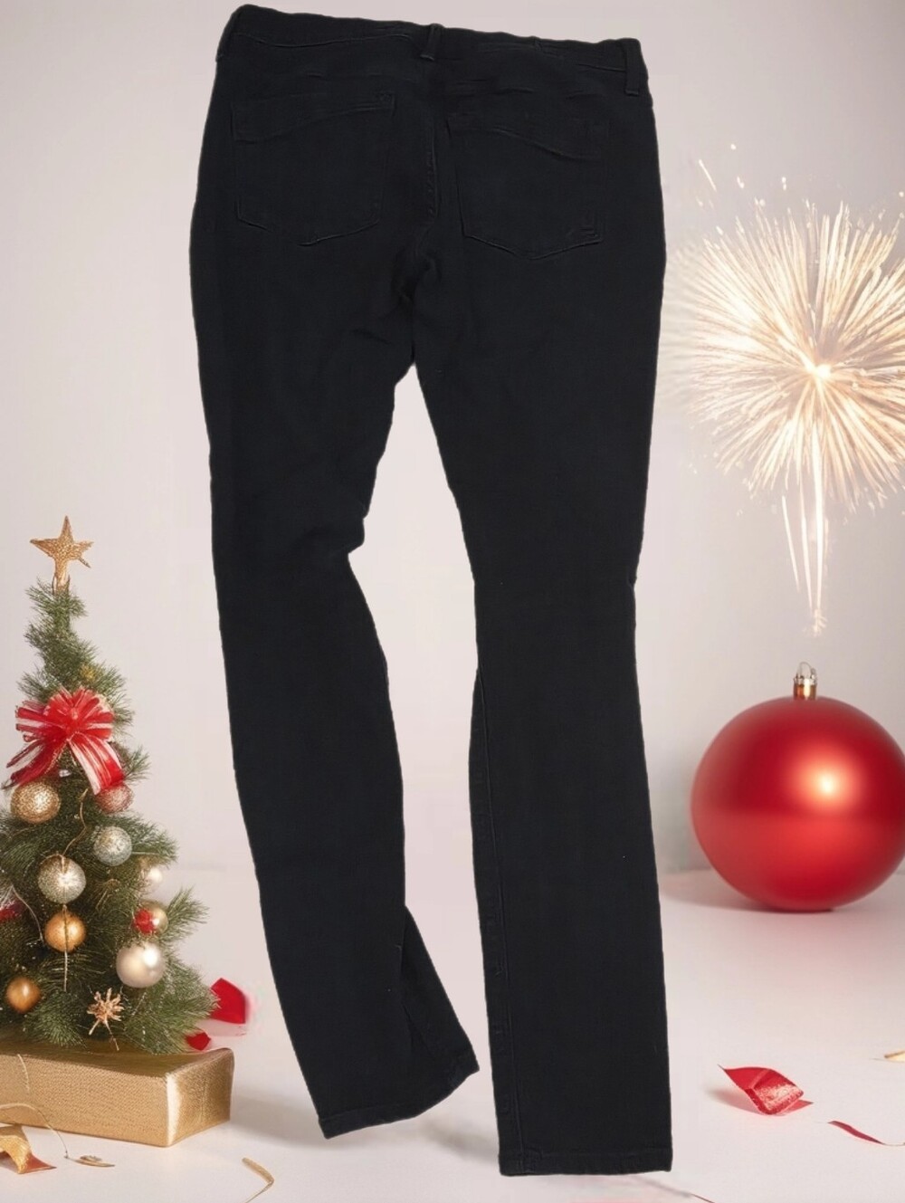 *1423 Express jeans mod rise black denim leggins women size 8